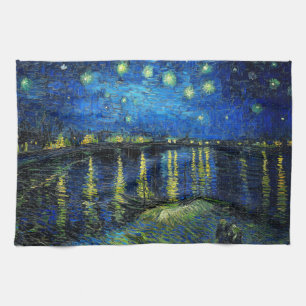 Starry Night Over the Rhone by Vincent Van Gogh Tea Towel