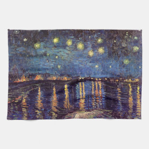 Starry Night Over the Rhone by Vincent van Gogh Tea Towel