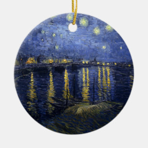 Starry Night Over the Rhône Ceramic Tree Decoration