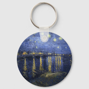 Starry Night Over the Rhone Key Ring