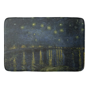Starry Night Over the Rhône, oil painting Van Gogh Bath Mat