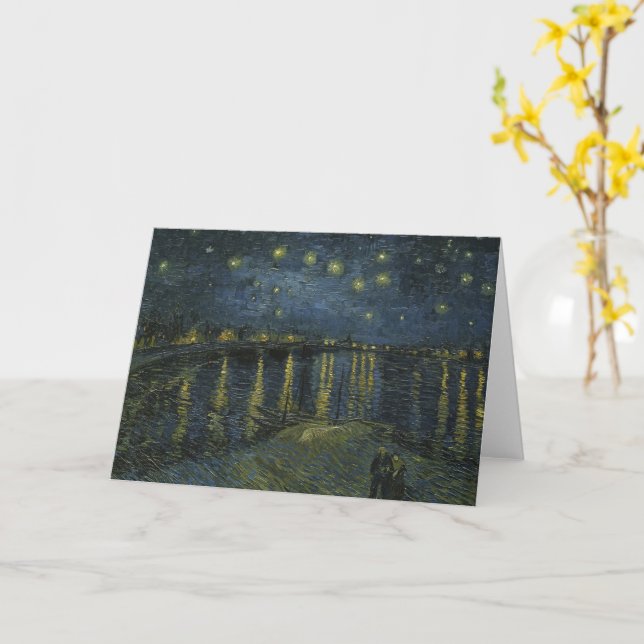 Starry Night Over the Rhône, oil painting Van Gogh Card (Yellow Flower)