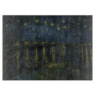 Starry Night Over the Rhône, oil painting Van Gogh Cutting Board