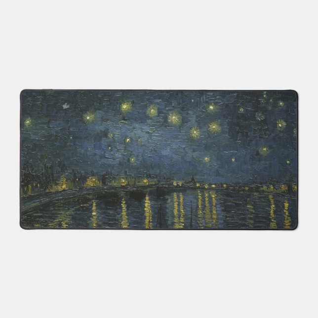 Starry Night Over the Rhône, oil painting Van Gogh Desk Mat (Front)