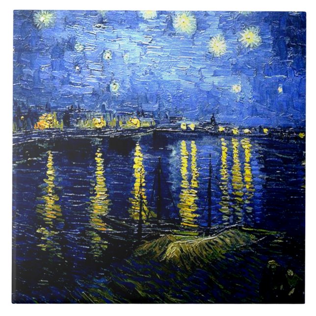 Starry Night over the Rhone Tile (Front)