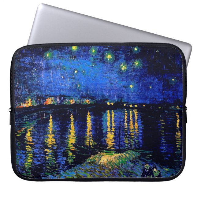 Starry Night Over the Rhone Van Gogh Fine Art Laptop Sleeve (Front)