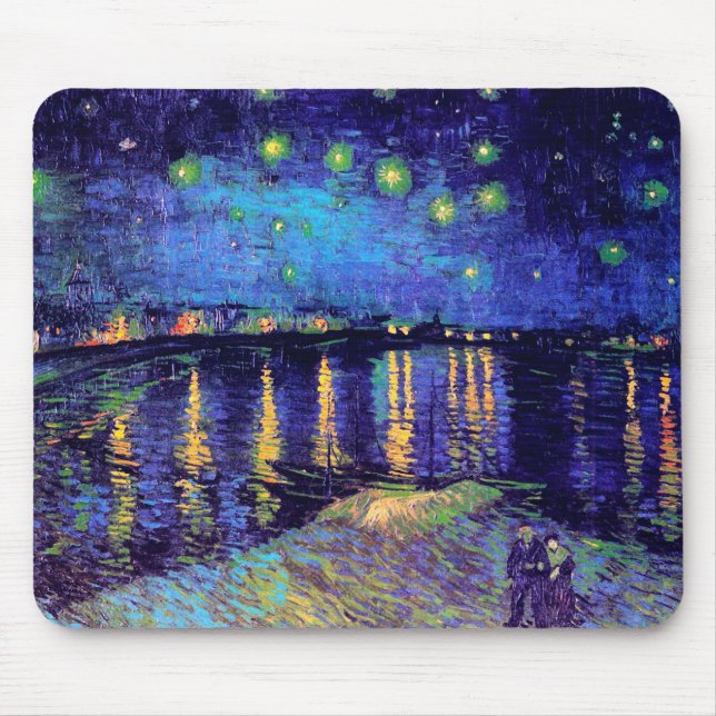 Starry Night Over the Rhone Van Gogh Fine Art Mouse Mat (Front)