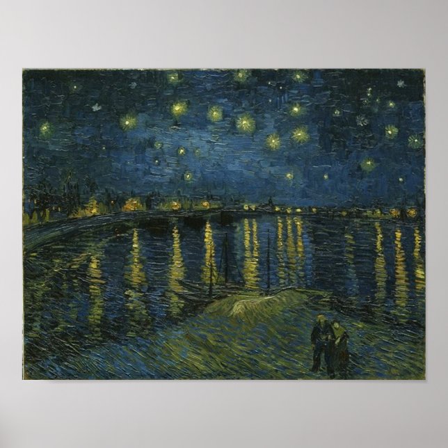 Starry Night Over the Rhone Van Gogh Fine Art Poster (Front)