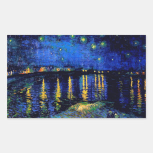 Starry Night Over the Rhone Van Gogh Fine Art Rectangular Sticker