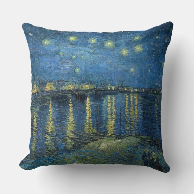 Starry Night Over The Rhone Vincent van Gogh Cushion (Front)