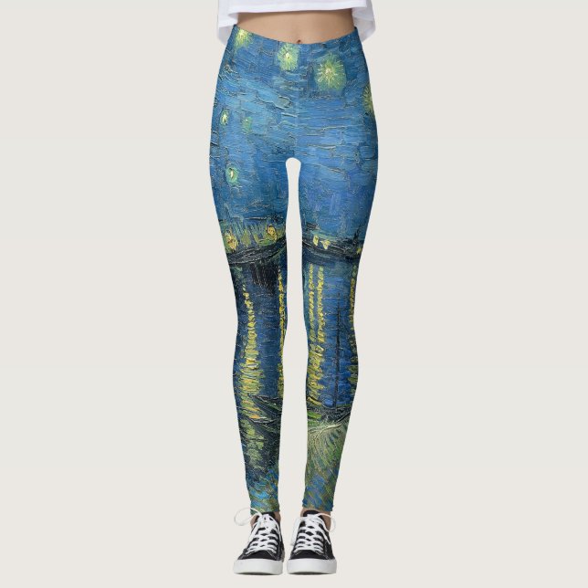 Starry Night Over the Rhone Vincent Van Gogh Leggings (Front)