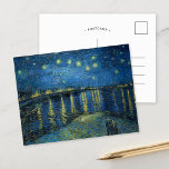 Starry Night Over the Rhône | Vincent Van Gogh Postcard<br><div class="desc">Starry Night Over the Rhône (1888) by Dutch artist Vincent Van Gogh. Original artwork is an oil on canvas depicting an energetic post-impressionist night sky in moody shades of blue and yellow. 

Use the design tools to add custom text or personalise the image.</div>