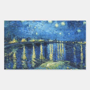Starry Night over the Rhone Vincent van Gogh Rectangular Sticker