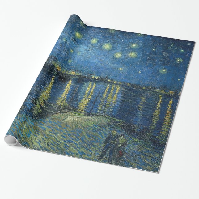 Starry Night Over The Rhone Vincent van Gogh Wrapping Paper (Unrolled)