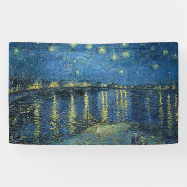 Starry Night Over the River Rhone (by van Gogh) Banner (Horizontal)