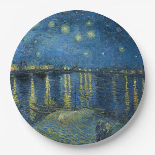 Starry Night Over the River Rhone (by van Gogh) Paper Plate