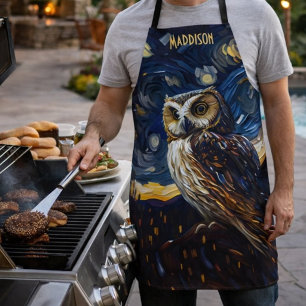 Starry Night Owl Apron