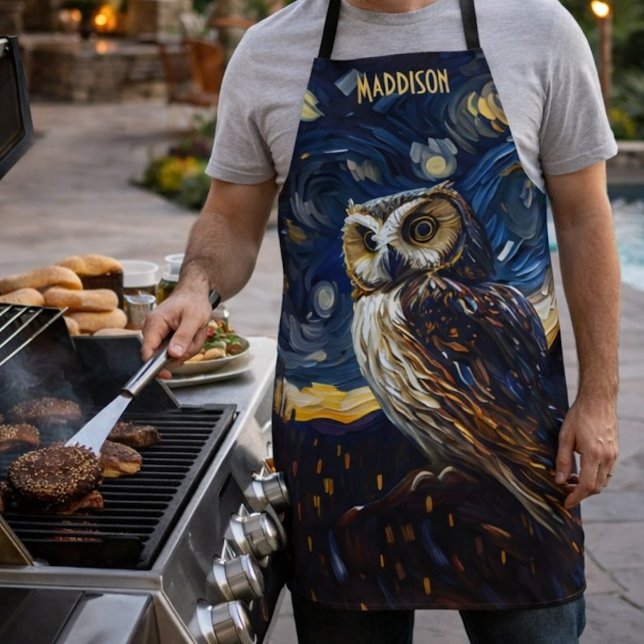 Starry Night Owl Apron (Creator Uploaded)