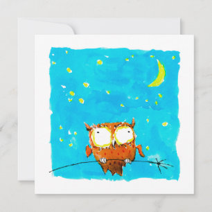 Starry Night Owl Holiday Card