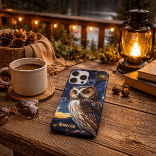Starry Night Owl iPhone 16 Pro Max Case