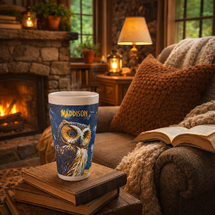 Starry Night Owl Latte Mug