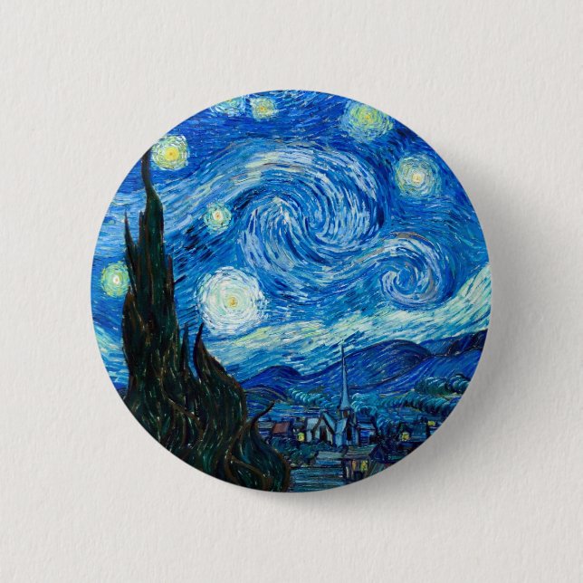 Starry Night Painting By Painter Vincent Van Gogh 6 Cm Round Badge (Front)