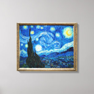 Starry Night Painting By Painter Vincent Van Gogh Canvas Print