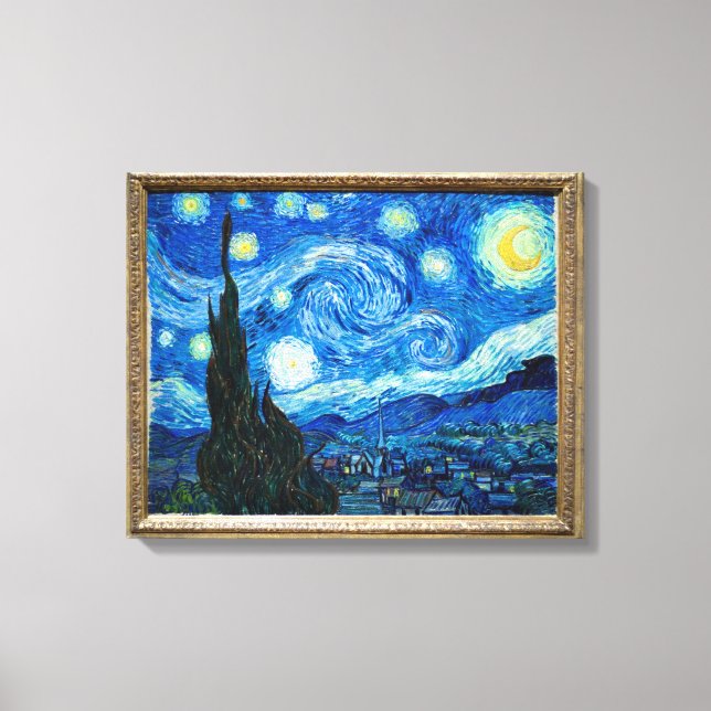 Starry Night Painting By Painter Vincent Van Gogh Canvas Print (Front)