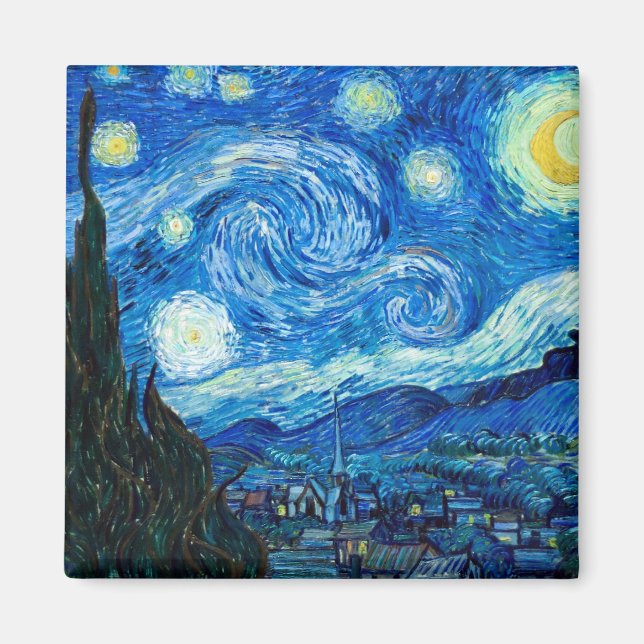 Starry Night Painting By Painter Vincent Van Gogh Magnet (Front)