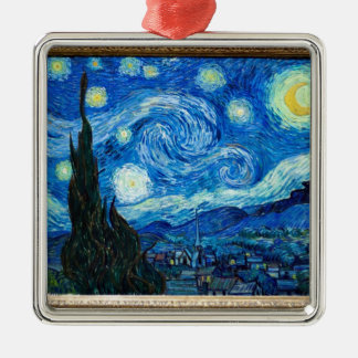 Starry Night Painting By Painter Vincent Van Gogh Metal Tree Decoration