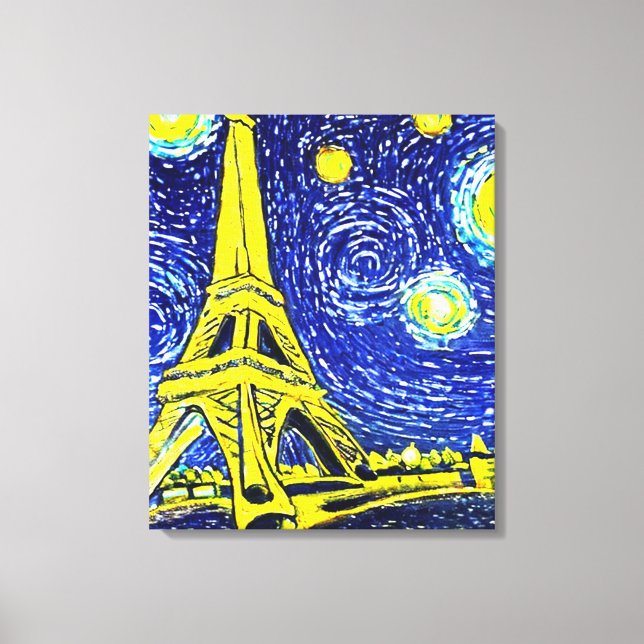 Starry Night Paris France Canvas Print (Front)