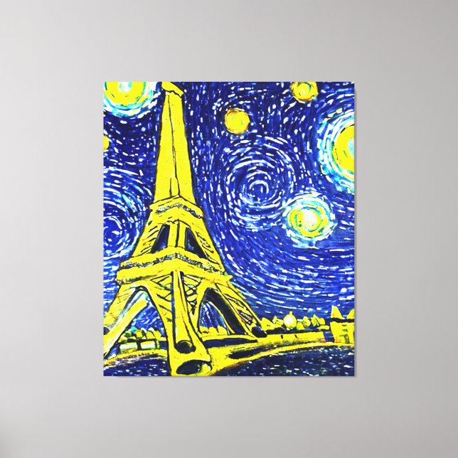 Starry Night Paris France Canvas Print (Front)