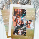 Starry Night Peace on Earth 3 Photo Collage Gold Holiday Card<br><div class="desc">Create your own 3 photo collage holiday card, with Peace on Earth hand lettering, on a starry night background. The design features watercolor brush strokes, in shades of gold yellow green and sand, with stars, starlight glow and gold dust. Peace on Earth is lettered in modern script calligraphy, which you...</div>