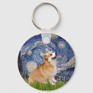 Starry Night - Pembroke Welsh Corgi 7b Key Ring