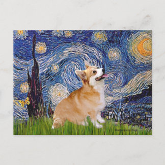 Starry Night - Pembroke Welsh Corgi 7b Postcard