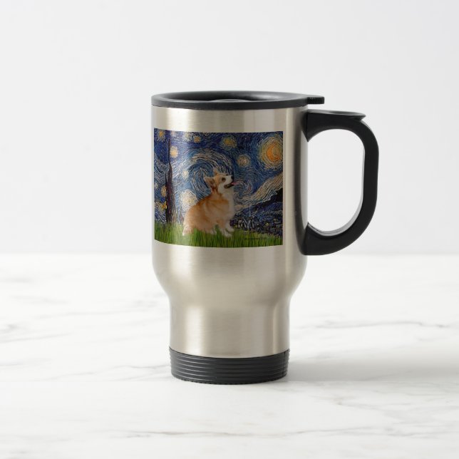 Starry Night - Pembroke Welsh Corgi 7b Travel Mug (Right)