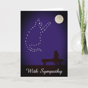Starry Night Pet Cat Sympathy Card
