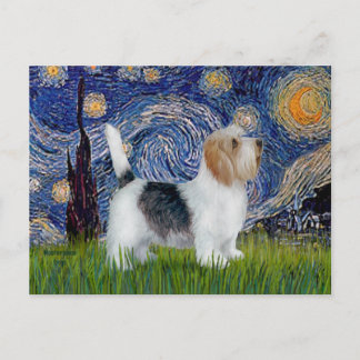 Starry Night - Petit Basset (PBGV) Postcard