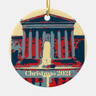 Starry Night Philadelphia, edit text Ceramic Ornam Tree Decoration