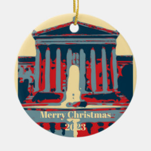 Starry Night Philadelphia, edit text Ceramic Tree Decoration