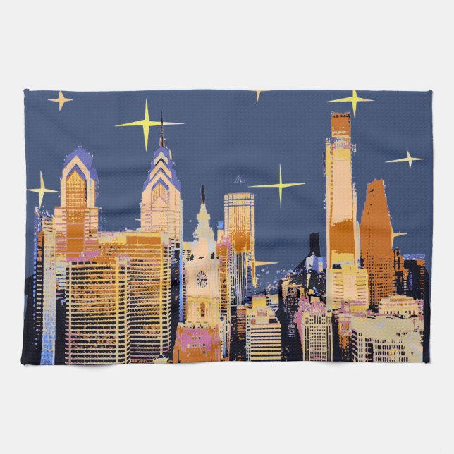 Starry Night Philadelphia Tea Towel (Horizontal)