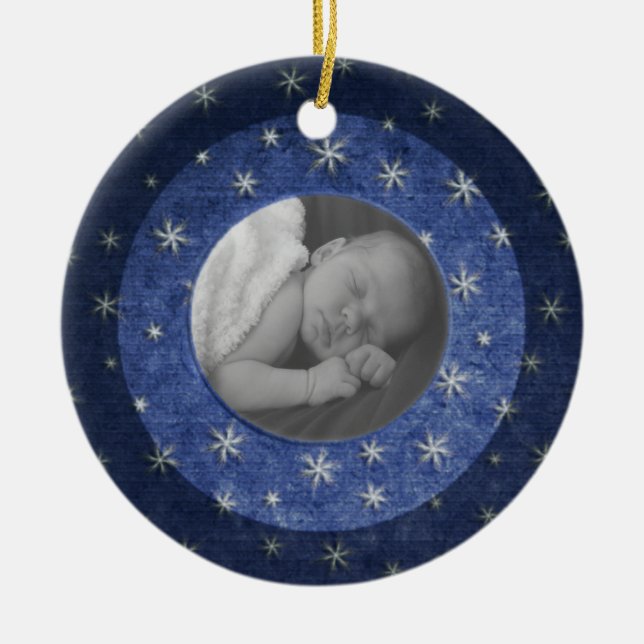 Starry Night Photo Keepsake Ceramic Tree Decoration (Front)