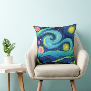 Starry night pillow