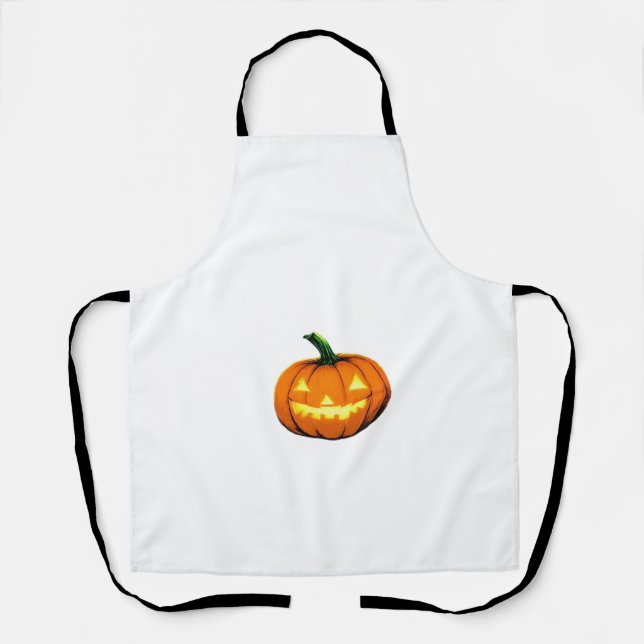 Starry Night Pumpkin Halloween Van Gogh Thanksgivi Apron (Front)