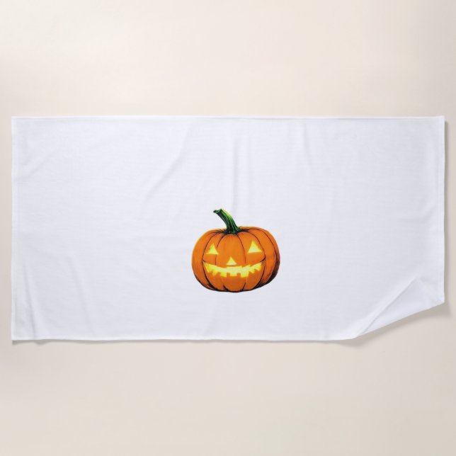 Starry Night Pumpkin Halloween Van Gogh Thanksgivi Beach Towel (Front)