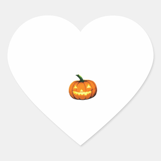 Starry Night Pumpkin Halloween Van Gogh Thanksgivi Heart Sticker (Front)