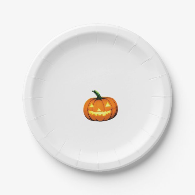 Starry Night Pumpkin Halloween Van Gogh Thanksgivi Paper Plate (Front)