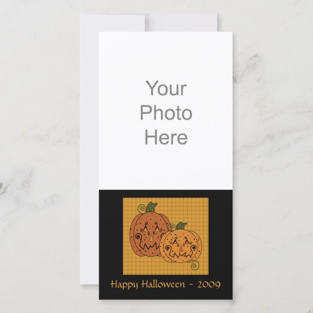Starry Night Pumpkins Photo Card (Front)