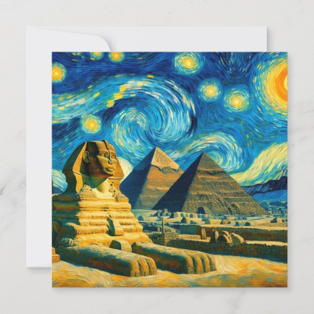 Starry Night Pyramids Sphinx Egypt (Front)