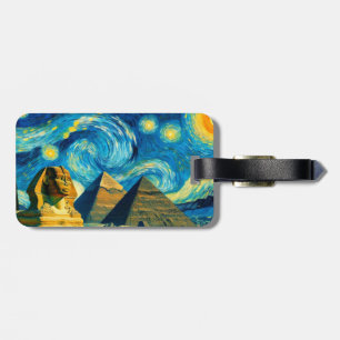 Starry Night Pyramids Sphinx Egypt Luggage Tag